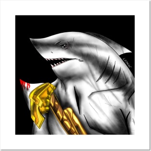 shark kingdom ecopop in golden suit art Posters and Art